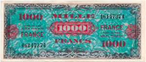 1000 francs France type 1945