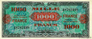 1000 francs France type 1945