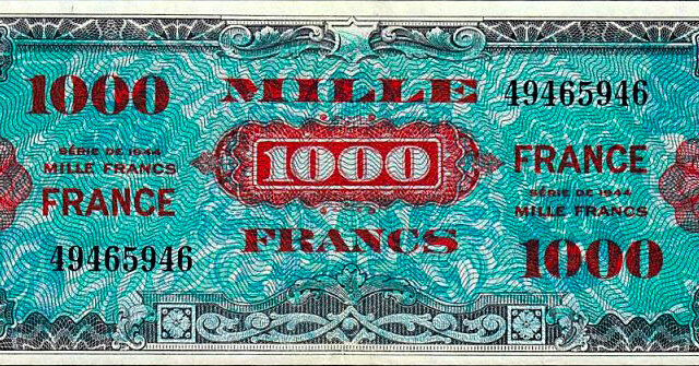 1000 francs France type 1945