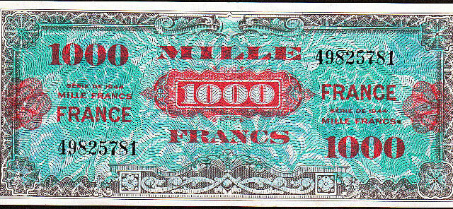 1000 francs France type 1945