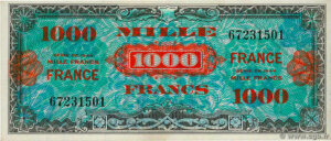 1000 francs France type 1945