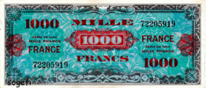 1000 francs France type 1945