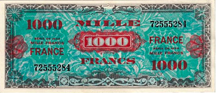 1000 francs France type 1945