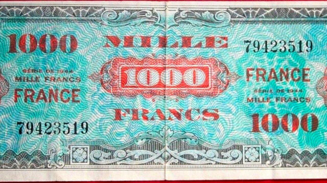 1000 francs France type 1945