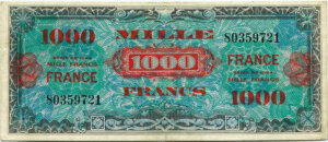 1000 francs France type 1945