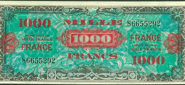 1000 francs France type 1945