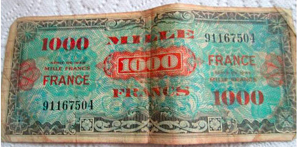 1000 francs France type 1945