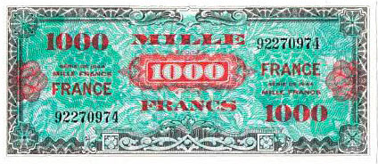 1000 francs France type 1945