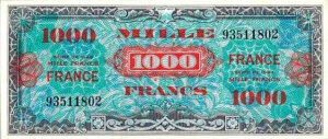 1000 francs France type 1945