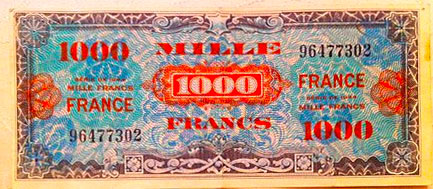 1000 francs France type 1945