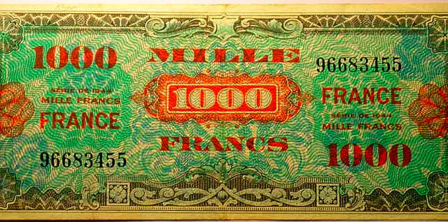 1000 francs France type 1945