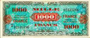 1000 francs France type 1945