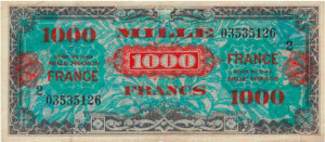 1000 francs France type 1945