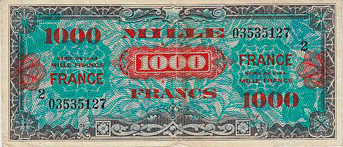 1000 francs France type 1945