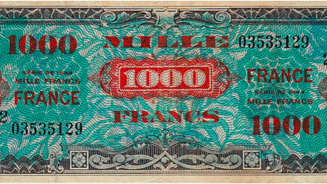 1000 francs France type 1945