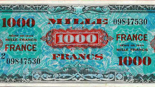 1000 francs France type 1945