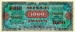 1000 francs France type 1945