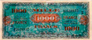 1000 francs France type 1945