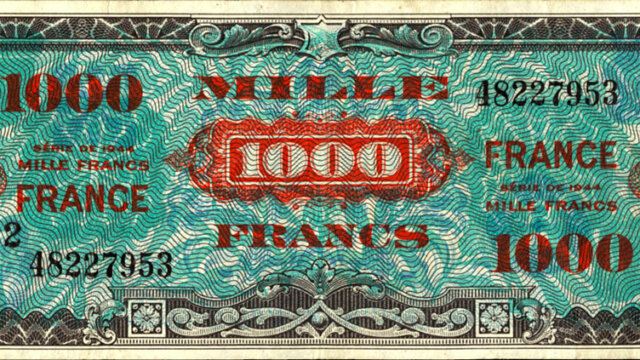 1000 francs France type 1945