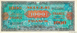 1000 francs France type 1945