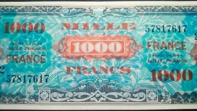 1000 francs France type 1945