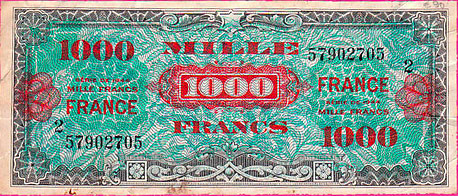 1000 francs France type 1945