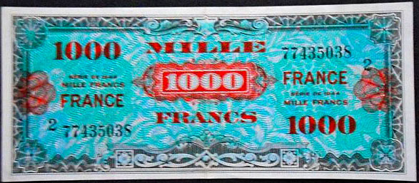 1000 francs France type 1945