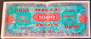 1000 francs France type 1945