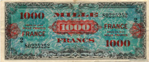 1000 francs France type 1945