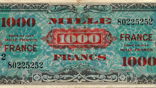 1000 francs France type 1945