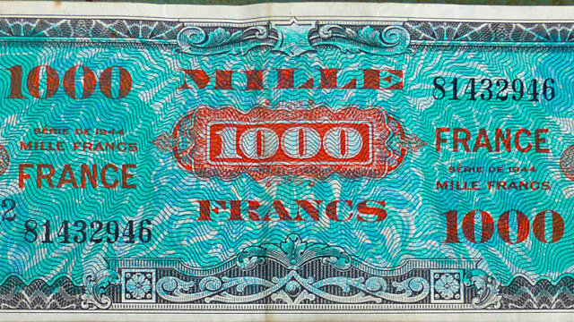 1000 francs France type 1945