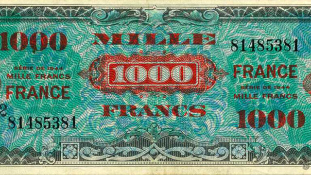 1000 francs France type 1945