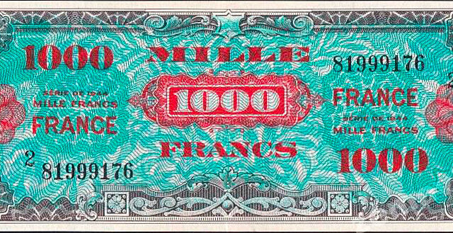 1000 francs France type 1945