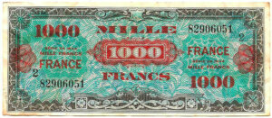 1000 francs France type 1945