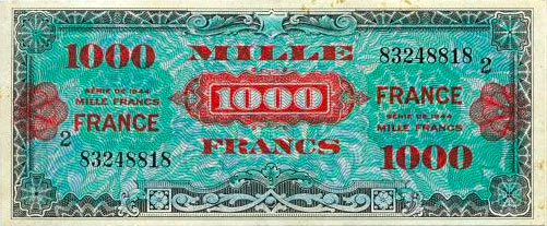 1000 francs France type 1945