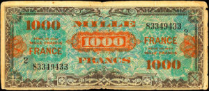 1000 francs France type 1945