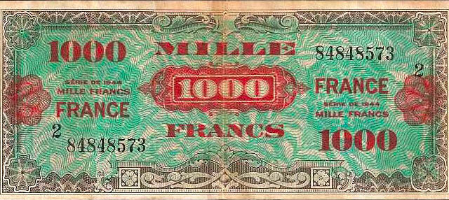 1000 francs France type 1945