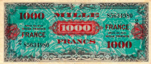 1000 francs France type 1945