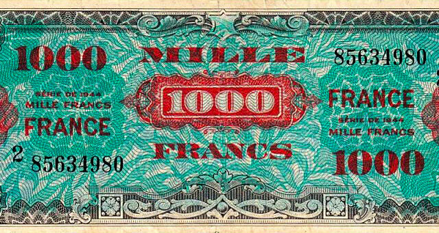 1000 francs France type 1945