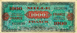 1000 francs France type 1945