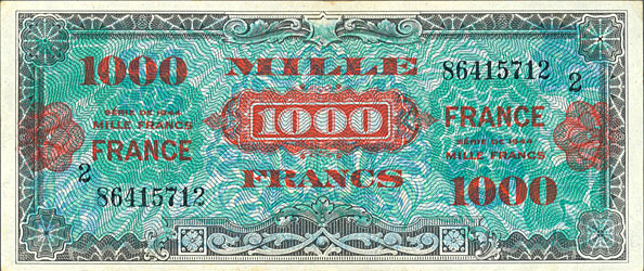 1000 francs France type 1945