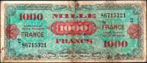 1000 francs France type 1945