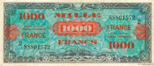 1000 francs France type 1945