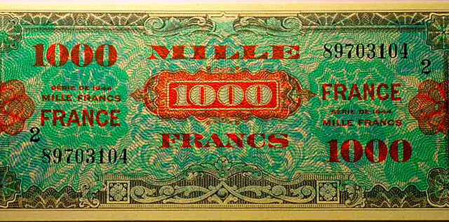 1000 francs France type 1945