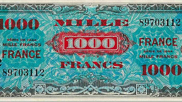 1000 francs France type 1945