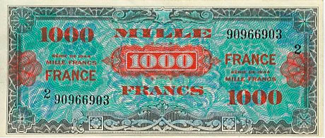 1000 francs France type 1945