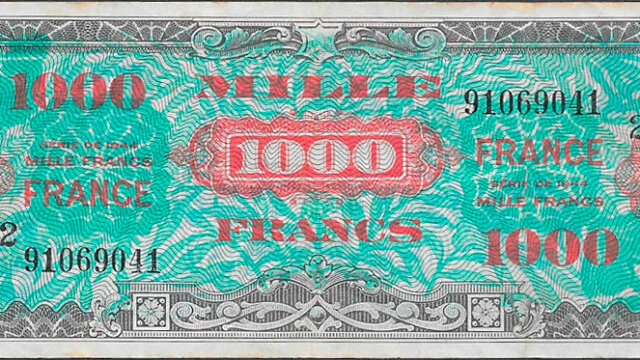 1000 francs France type 1945