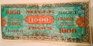 1000 francs France type 1945