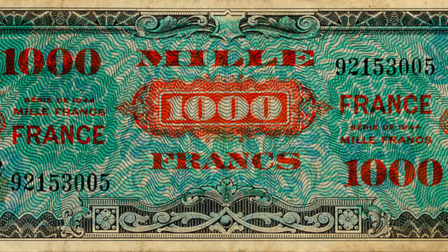 1000 francs France type 1945