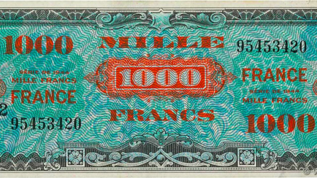 1000 francs France type 1945